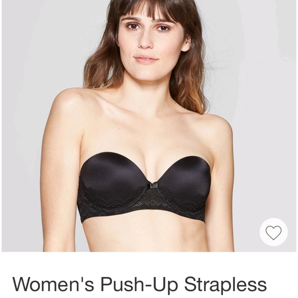 Black Strapless Push-Up Bra - Picture 1 of 7